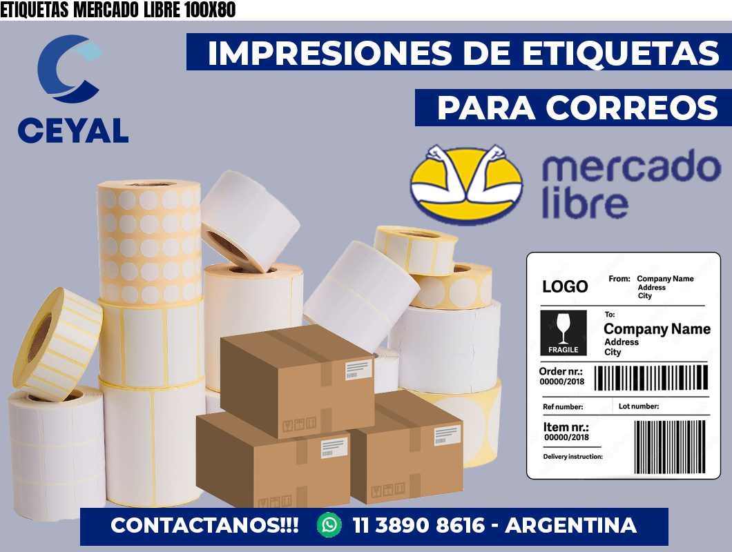 ETIQUETAS MERCADO LIBRE 100X80