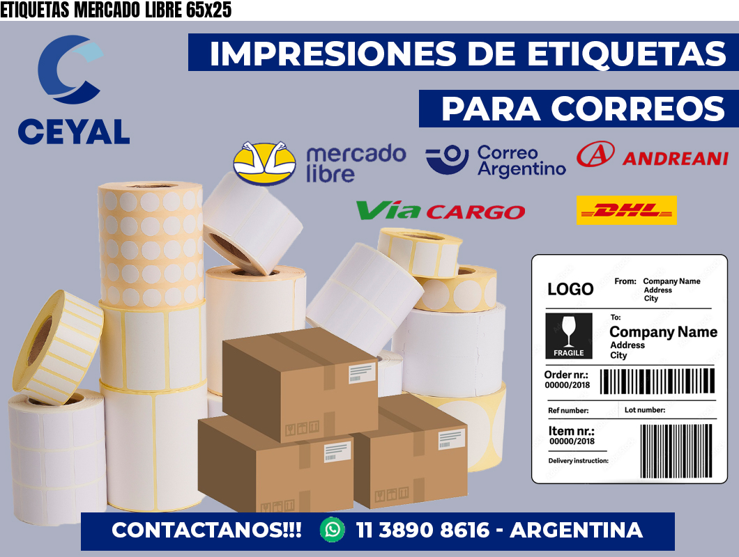 ETIQUETAS MERCADO LIBRE 65×25