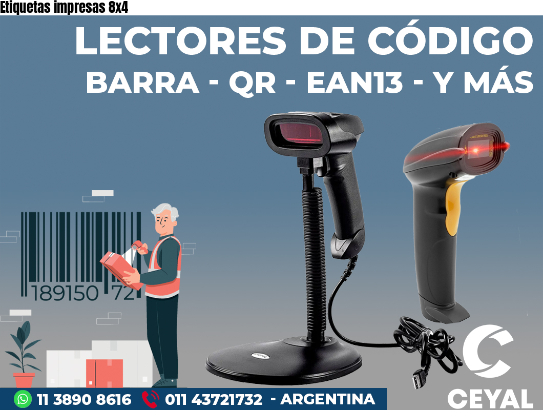 Etiquetas impresas 8x4