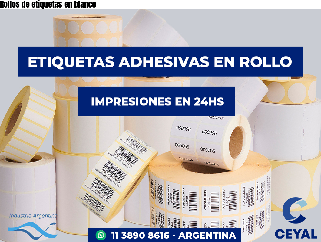 Rollos de etiquetas en blanco