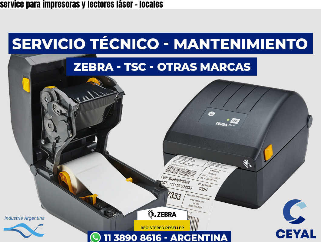 service para impresoras y lectores láser – locales