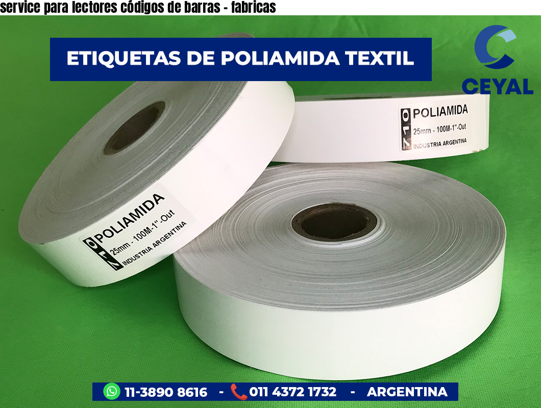 service para lectores códigos de barras - fabricas