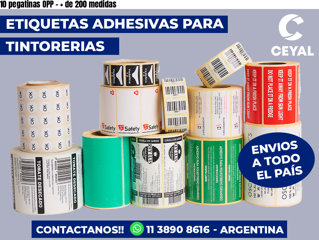 10 pegatinas OPP - + de 200 medidas