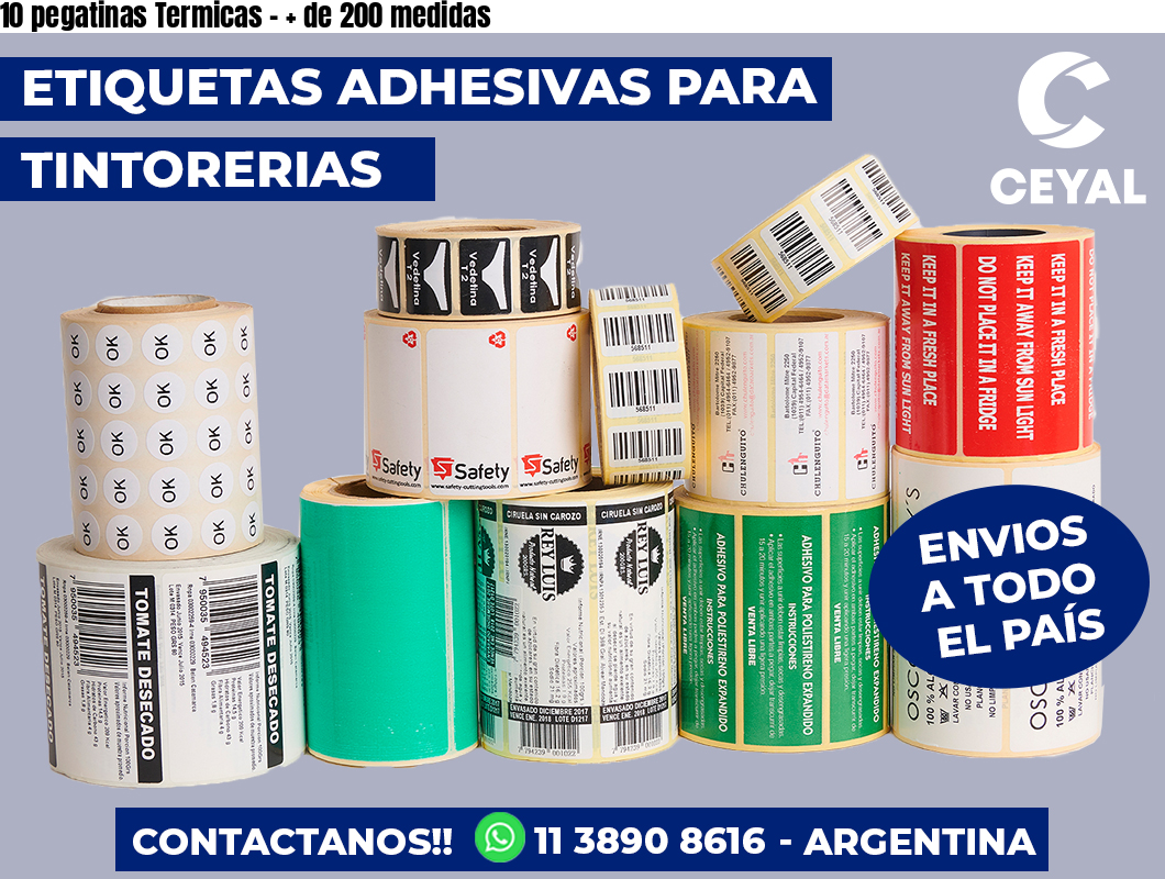 10 pegatinas Termicas - + de 200 medidas