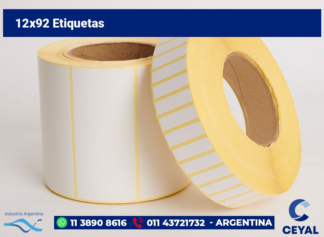 12x92 Etiquetas