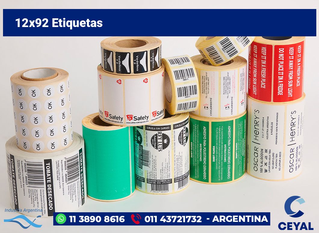 12×92 Etiquetas