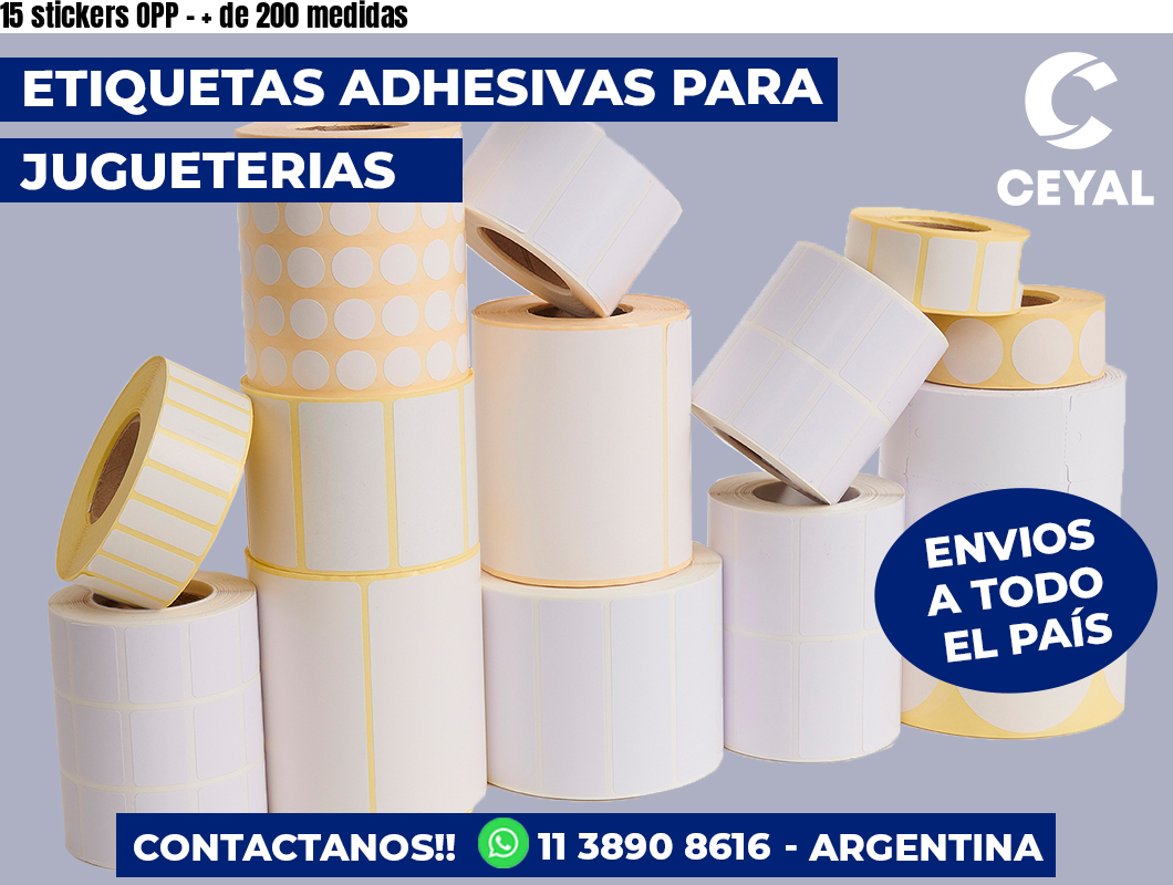 15 stickers OPP - + de 200 medidas