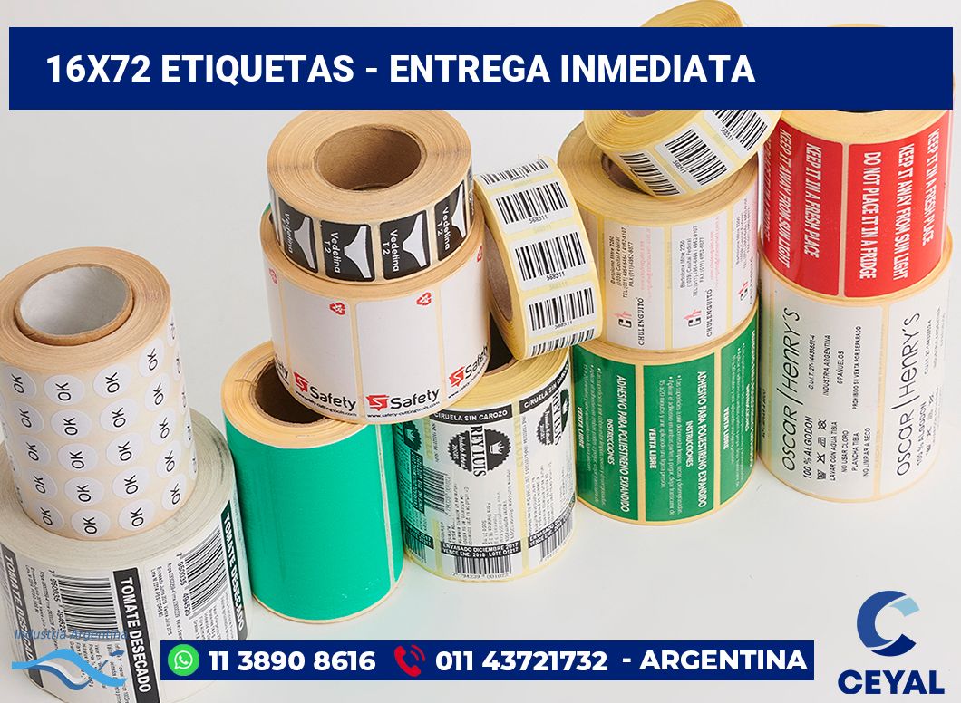 16×72 Etiquetas