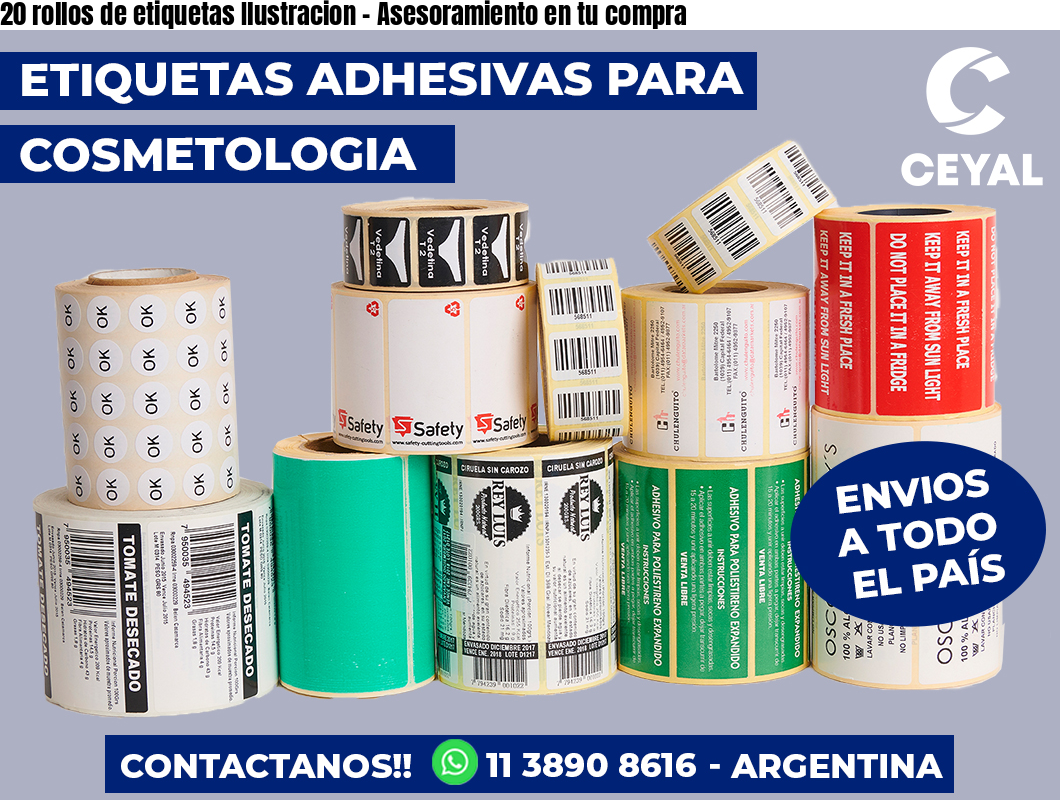 20 rollos de etiquetas Ilustracion - Asesoramiento en tu compra