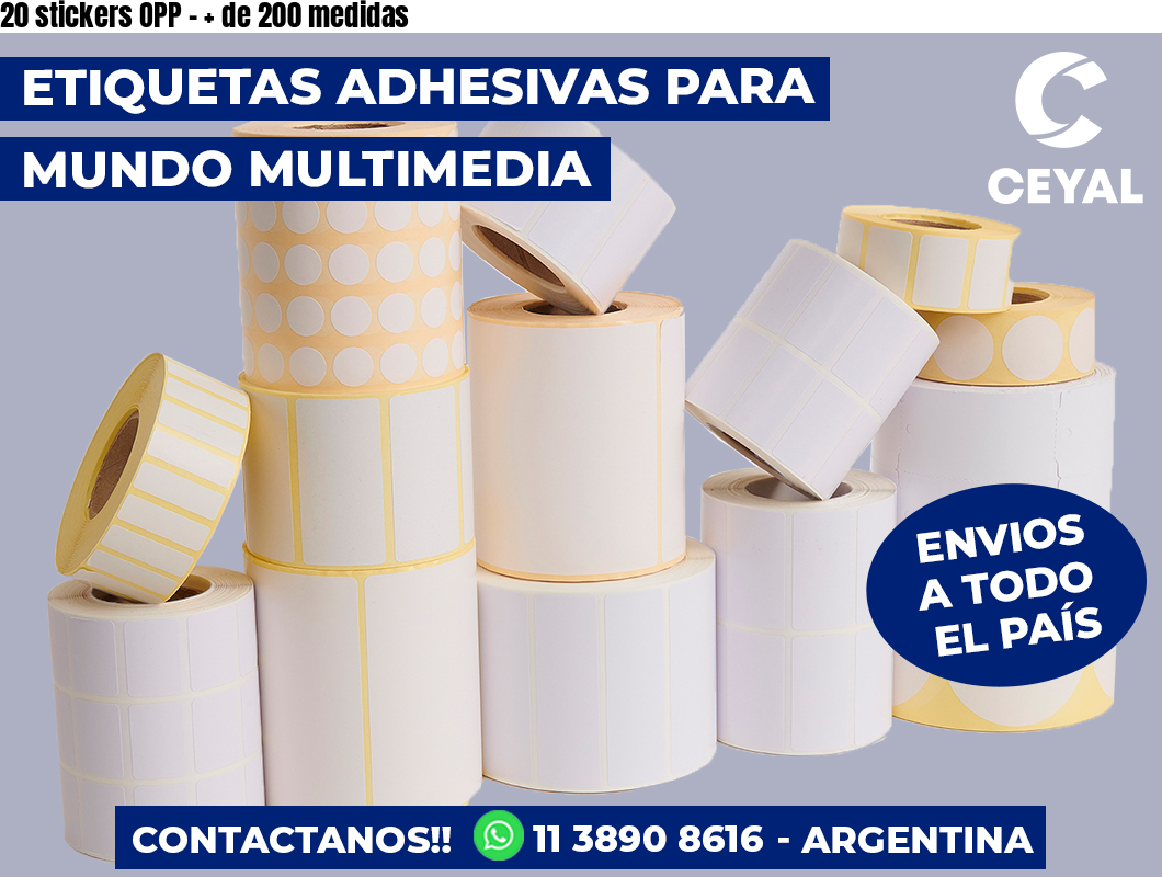 20 stickers OPP - + de 200 medidas