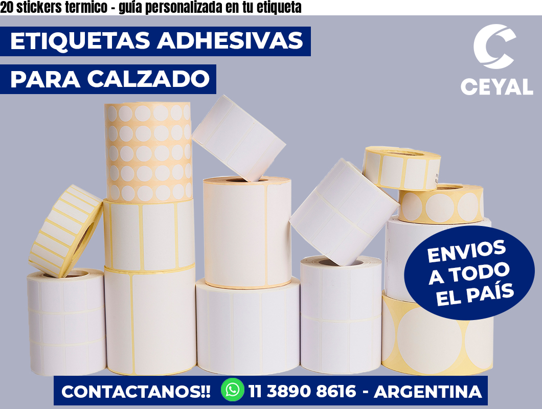 20 stickers termico - guía personalizada en tu etiqueta