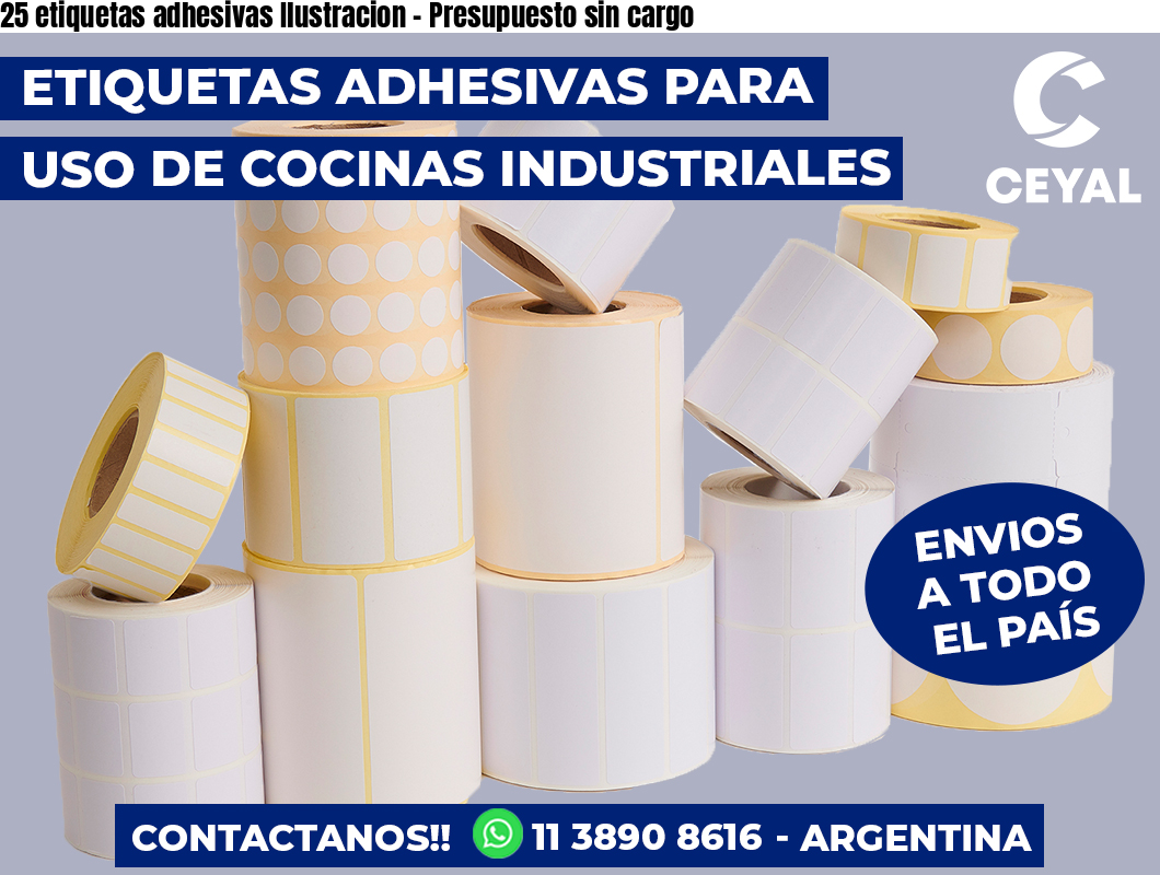 25 etiquetas adhesivas Ilustracion - Presupuesto sin cargo
