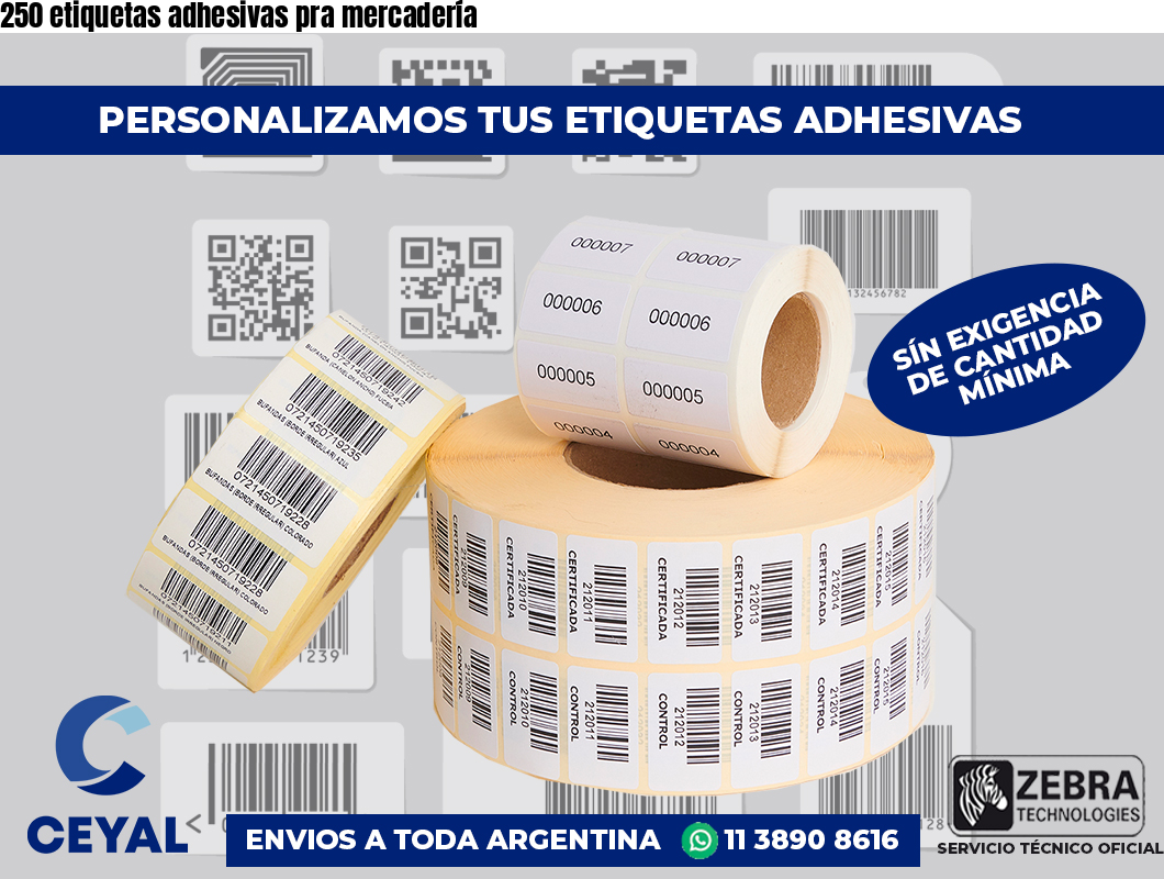 250 etiquetas adhesivas pra mercadería