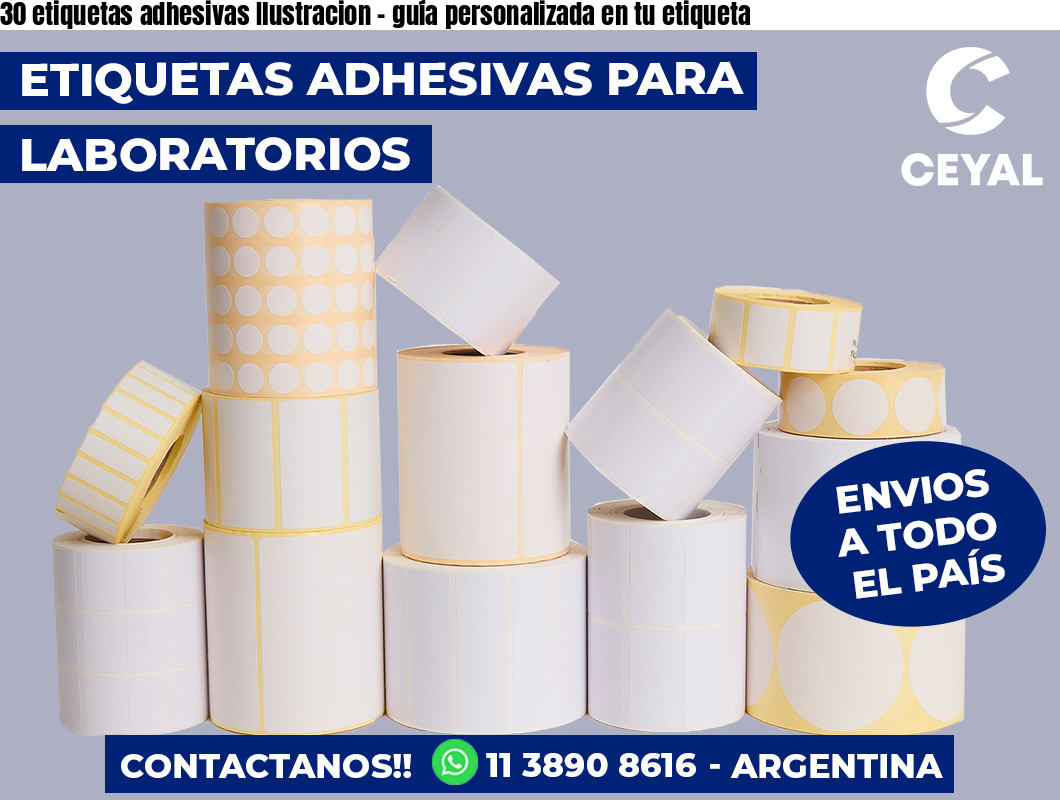 30 etiquetas adhesivas Ilustracion - guía personalizada en tu etiqueta