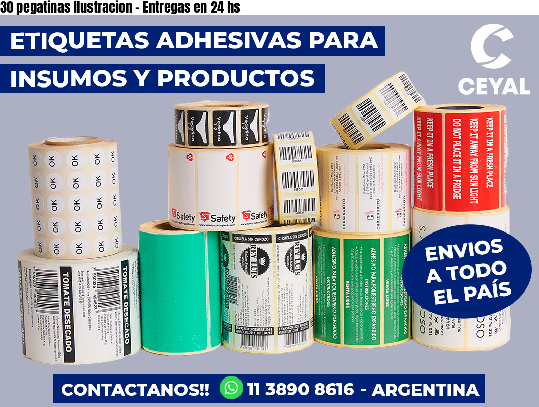30 pegatinas Ilustracion - Entregas en 24 hs