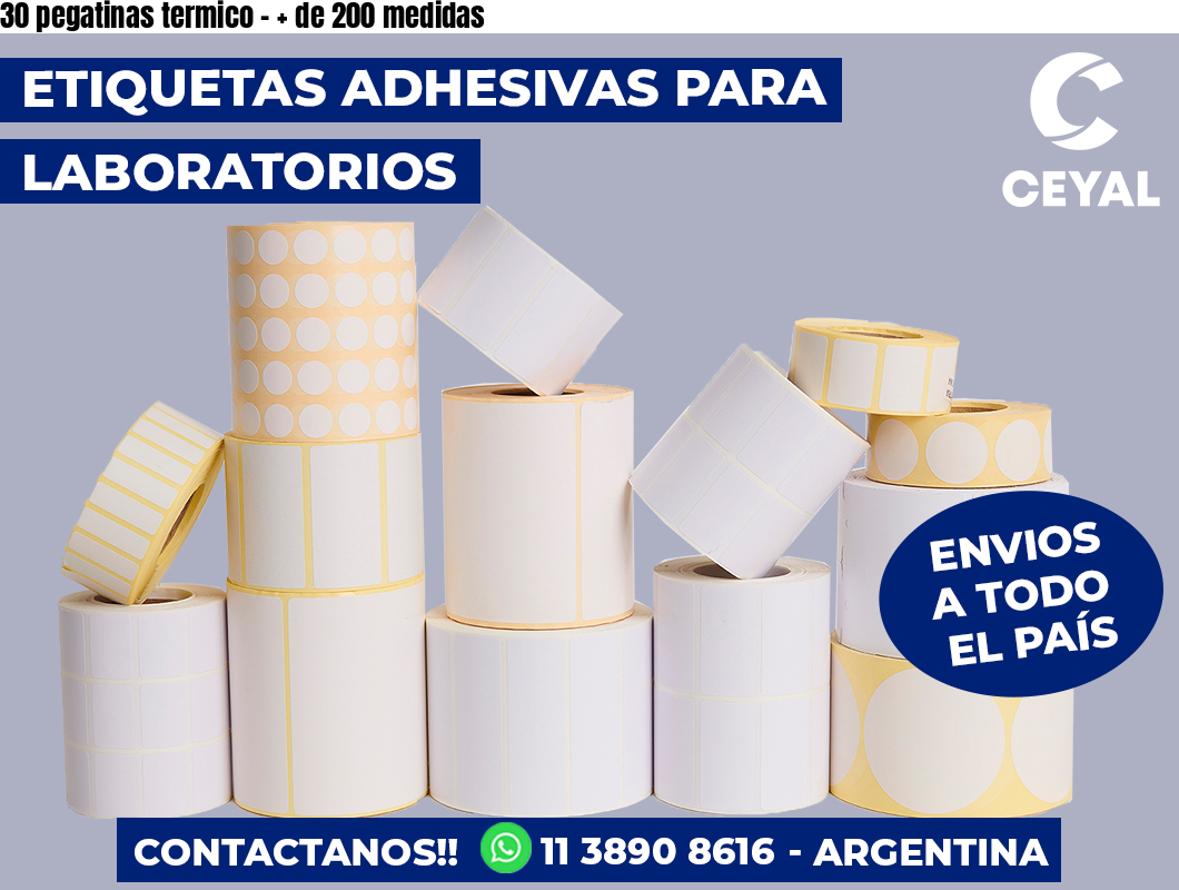 30 pegatinas termico - + de 200 medidas