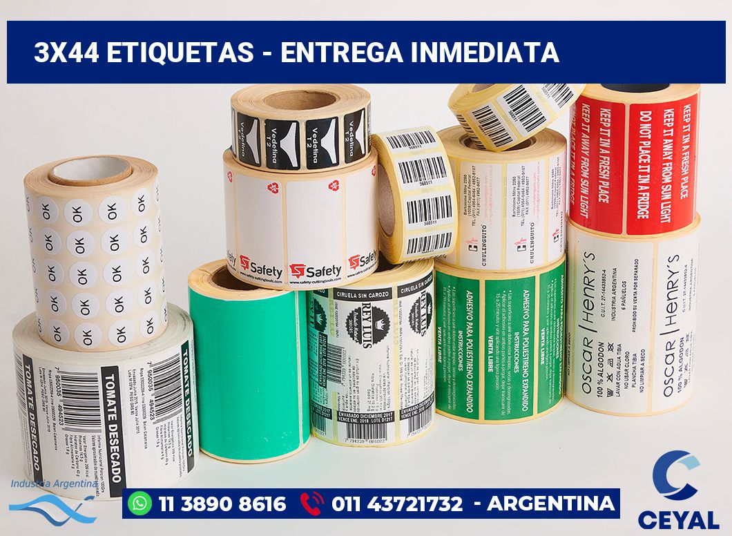 3×44 Etiquetas