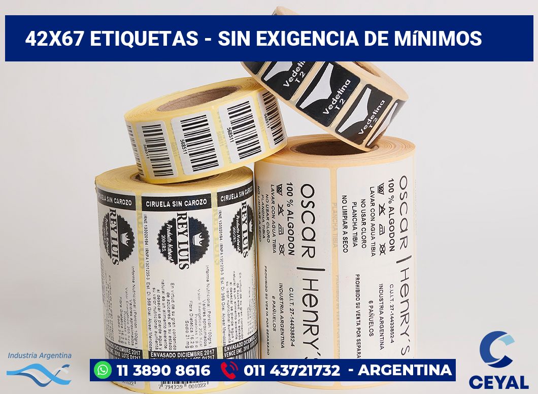 42x67 Etiquetas