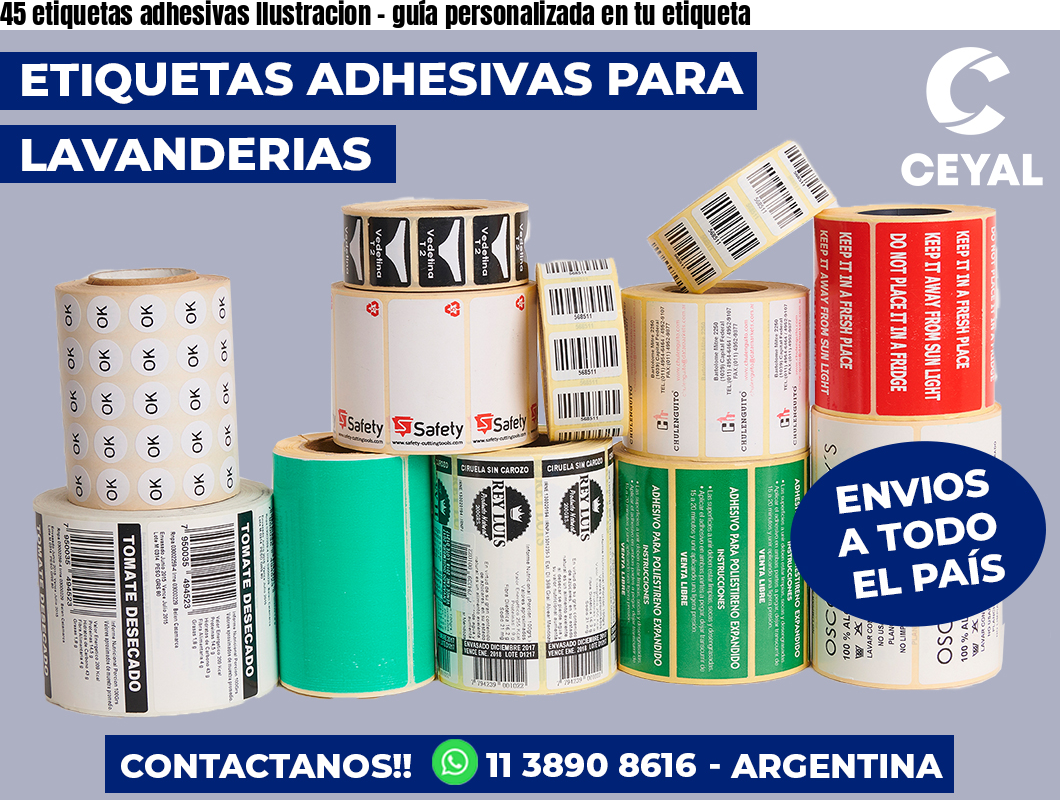 45 etiquetas adhesivas Ilustracion - guía personalizada en tu etiqueta