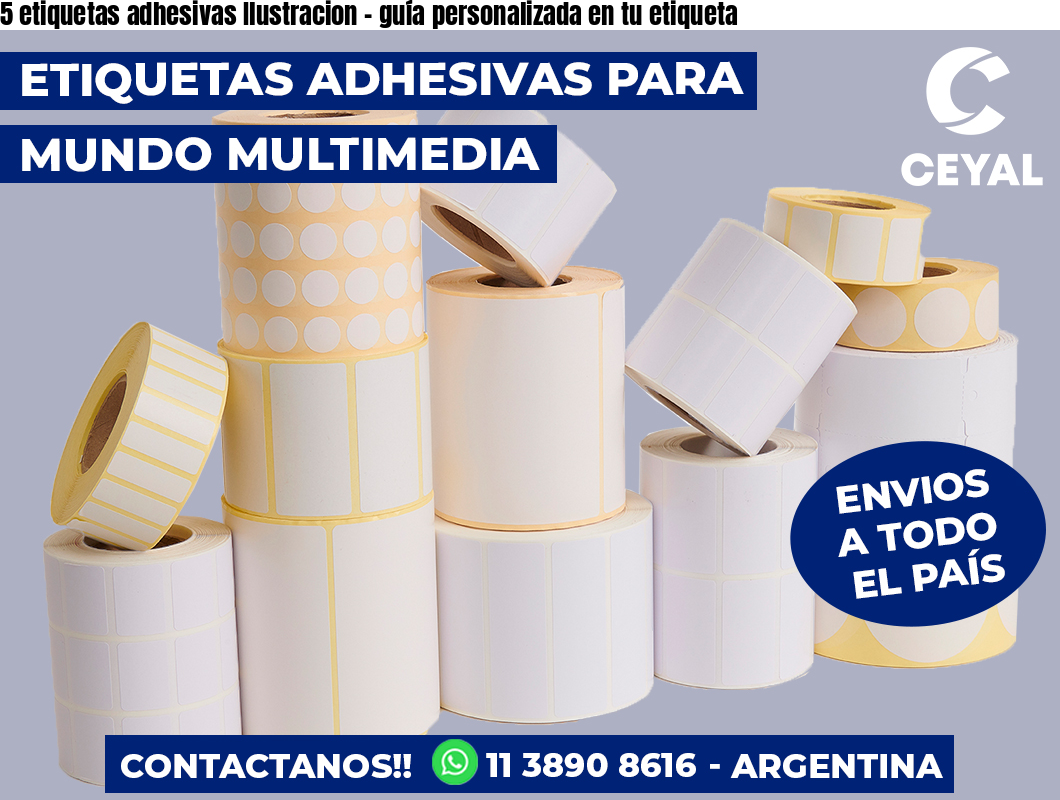 5 etiquetas adhesivas Ilustracion - guía personalizada en tu etiqueta