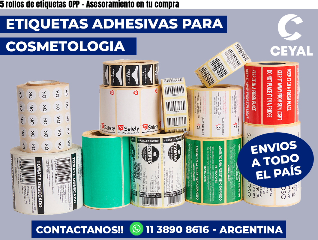 5 rollos de etiquetas OPP - Asesoramiento en tu compra