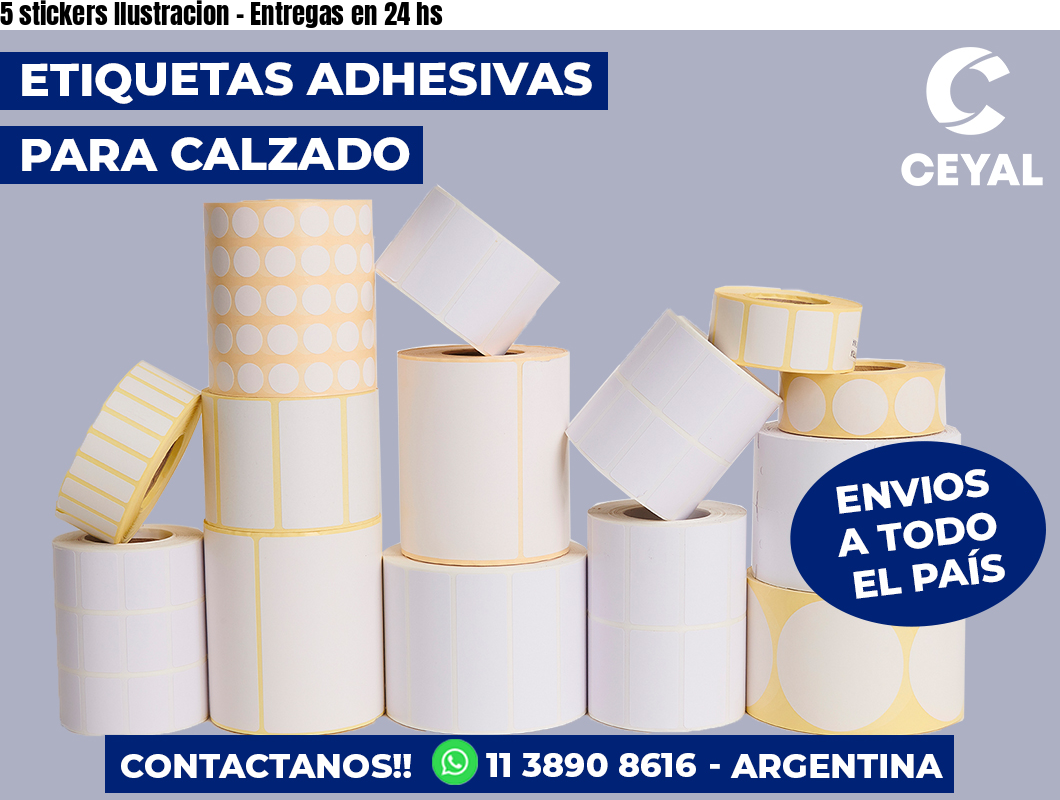 5 stickers Ilustracion - Entregas en 24 hs