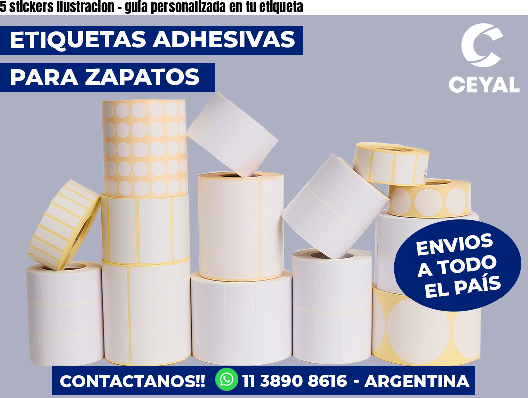 5 stickers Ilustracion - guía personalizada en tu etiqueta