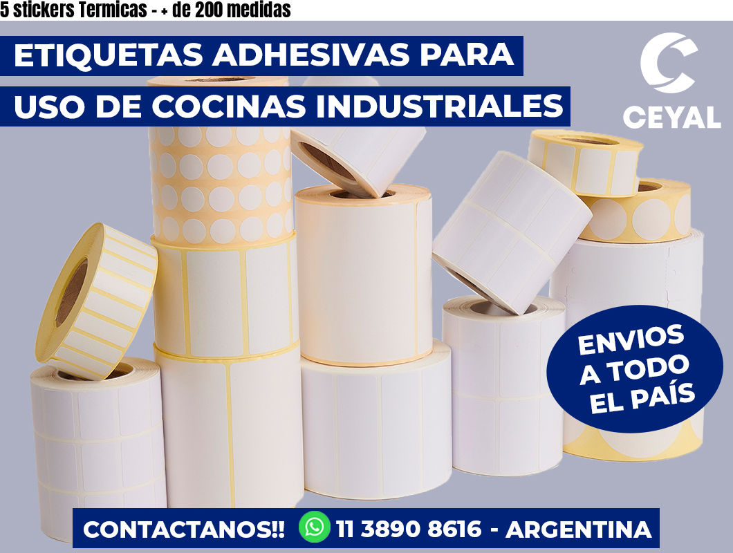 5 stickers Termicas - + de 200 medidas