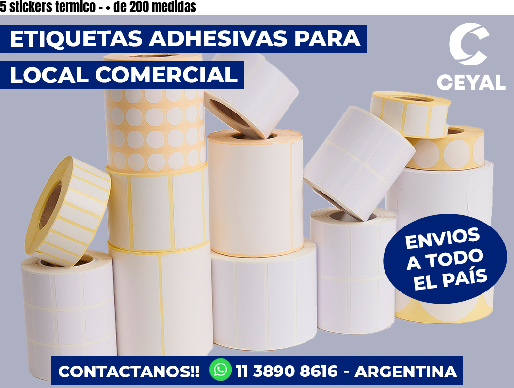 5 stickers termico - + de 200 medidas