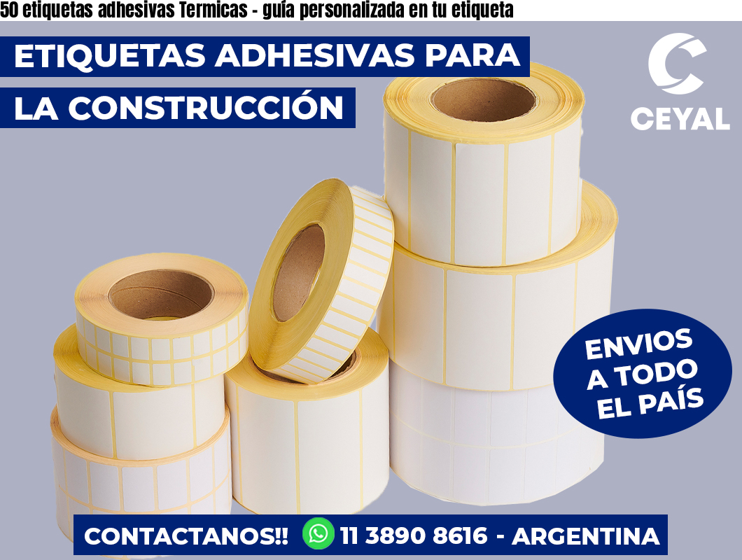50 etiquetas adhesivas Termicas - guía personalizada en tu etiqueta