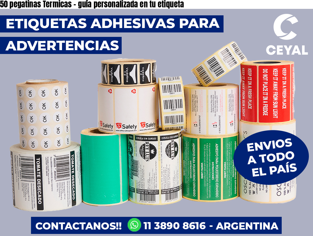 50 pegatinas Termicas – guía personalizada en tu etiqueta