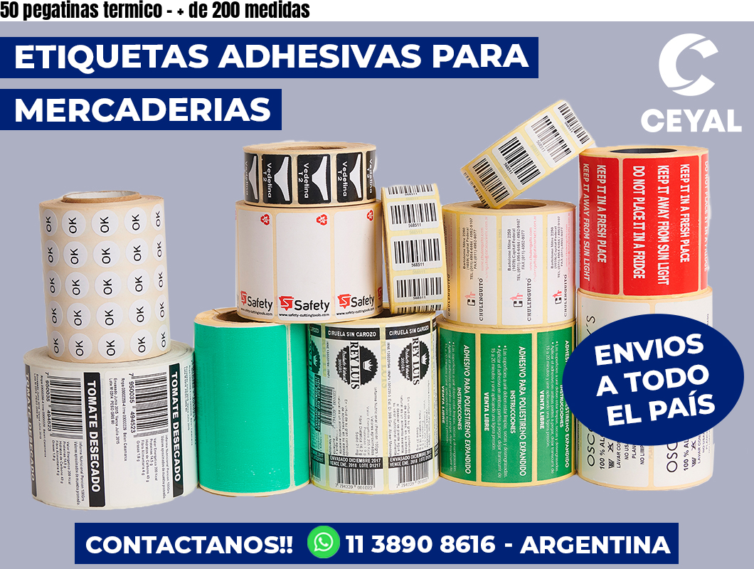 50 pegatinas termico - + de 200 medidas