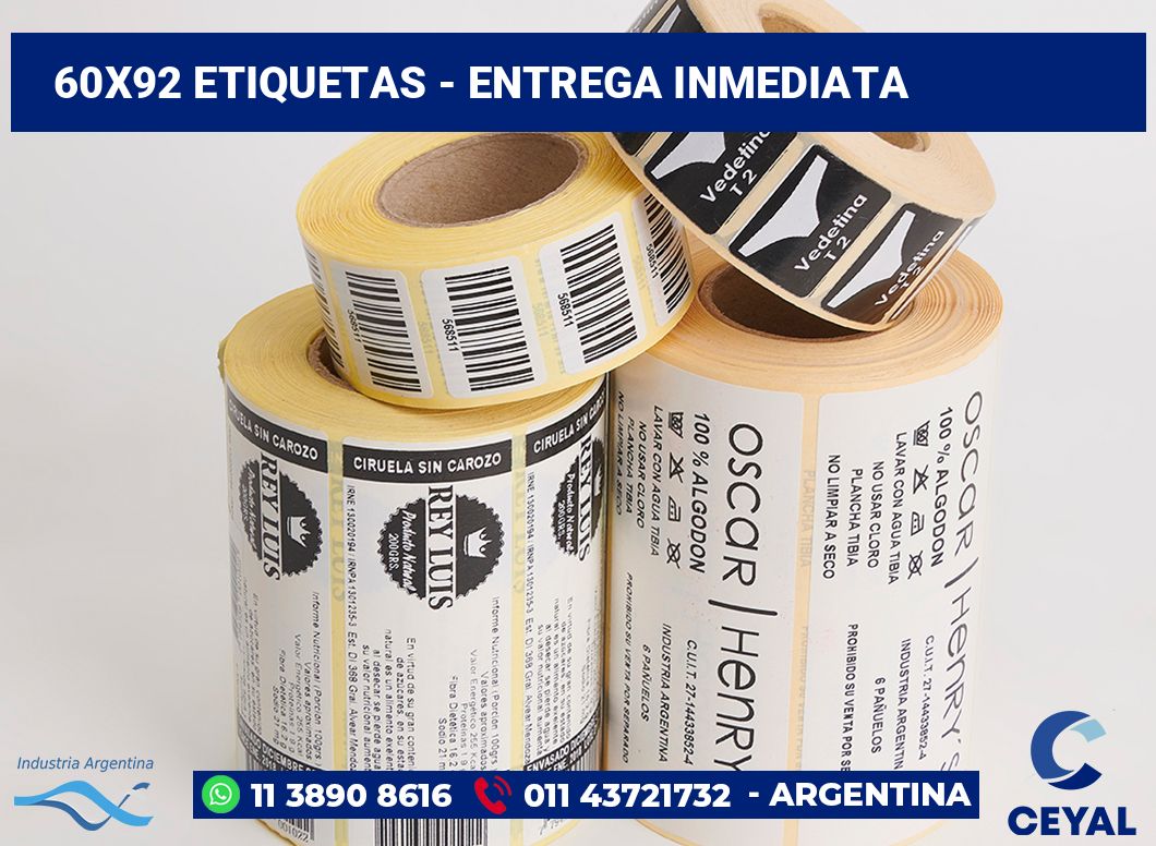 60x92 Etiquetas