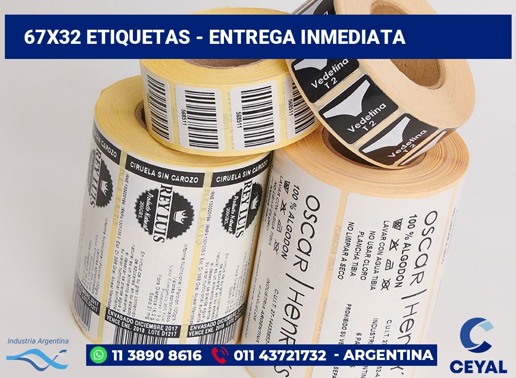 67×32 Etiquetas
