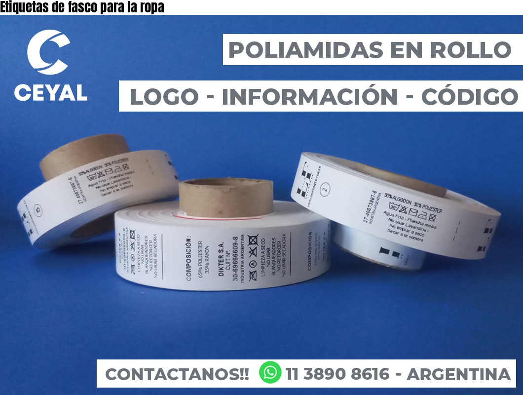 Etiquetas de fasco para la ropa