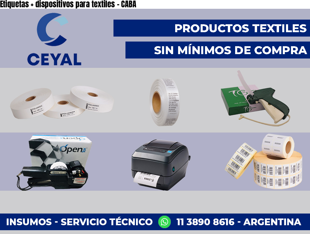 Etiquetas + dispositivos para textiles - CABA