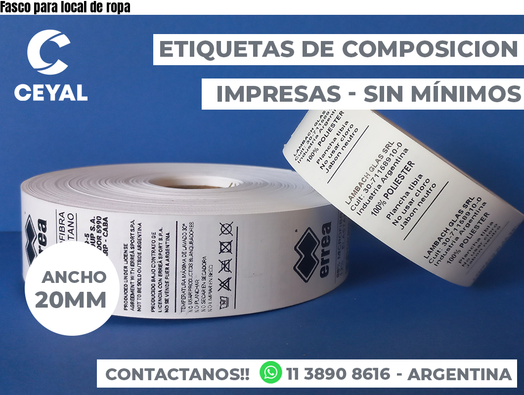 Fasco para local de ropa