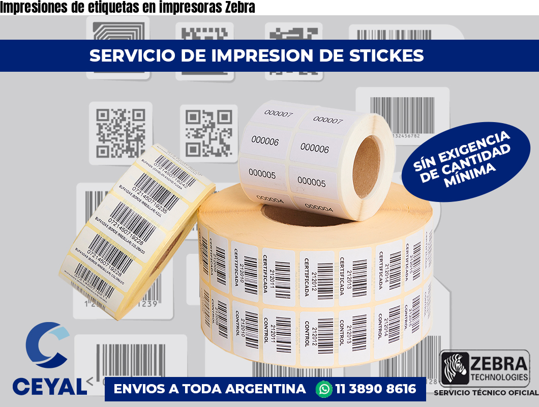 Impresiones de etiquetas en impresoras Zebra