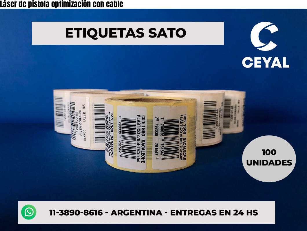 Láser de pistola optimización con cable