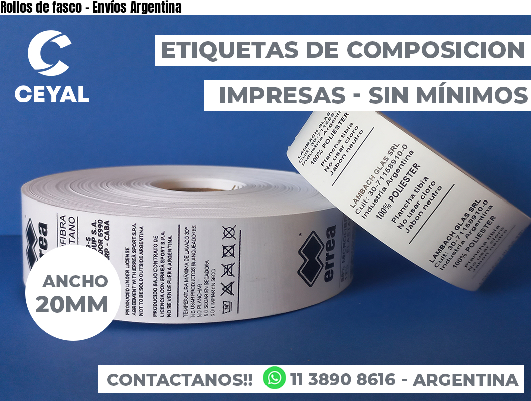 Rollos de fasco - Envíos Argentina