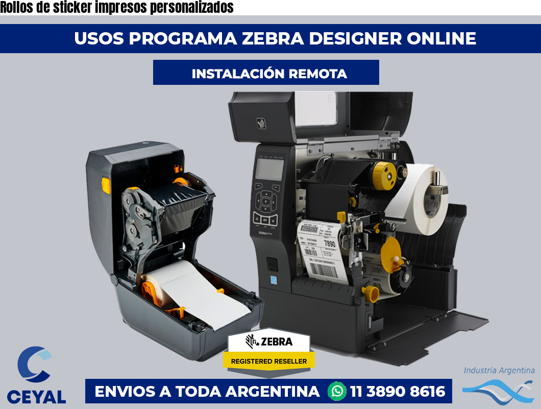 Rollos de sticker impresos personalizados
