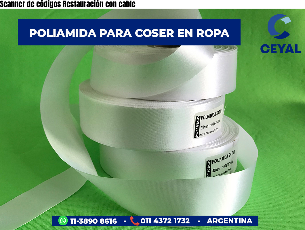 Scanner de códigos Restauración con cable