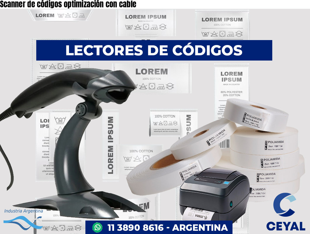 Scanner de códigos optimización con cable