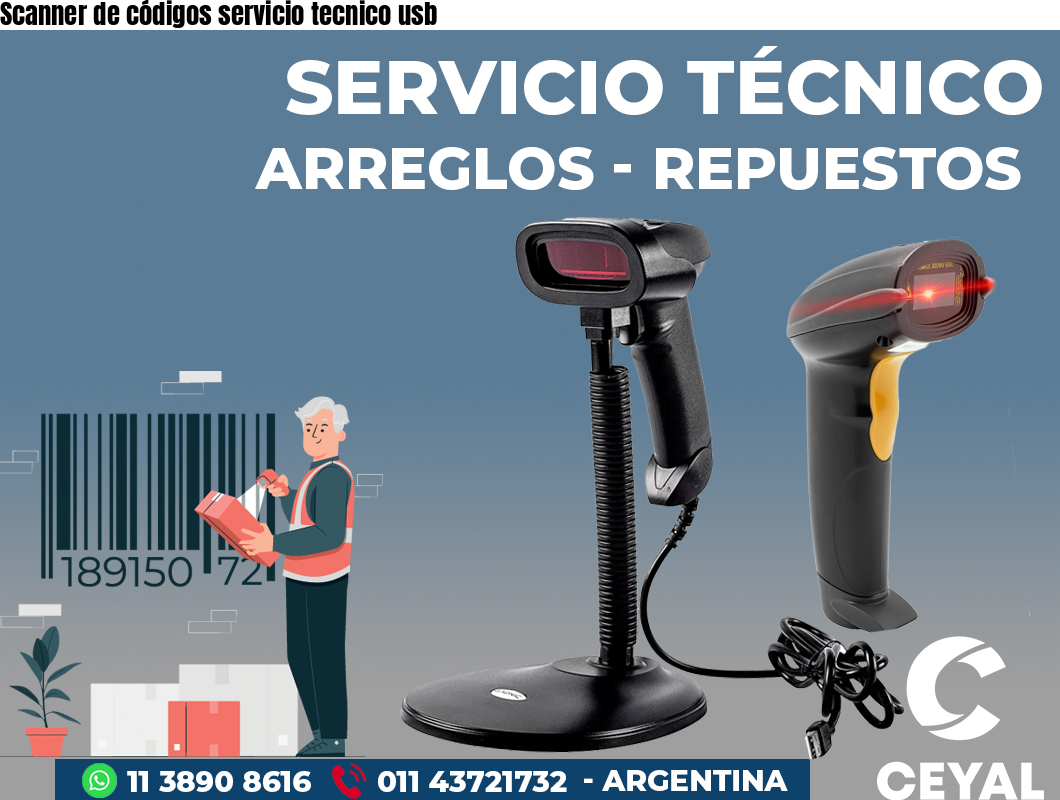 Scanner de códigos servicio tecnico usb