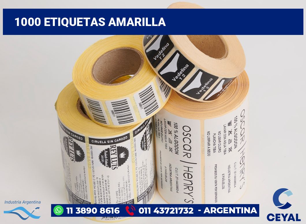 1000 Etiquetas amarilla