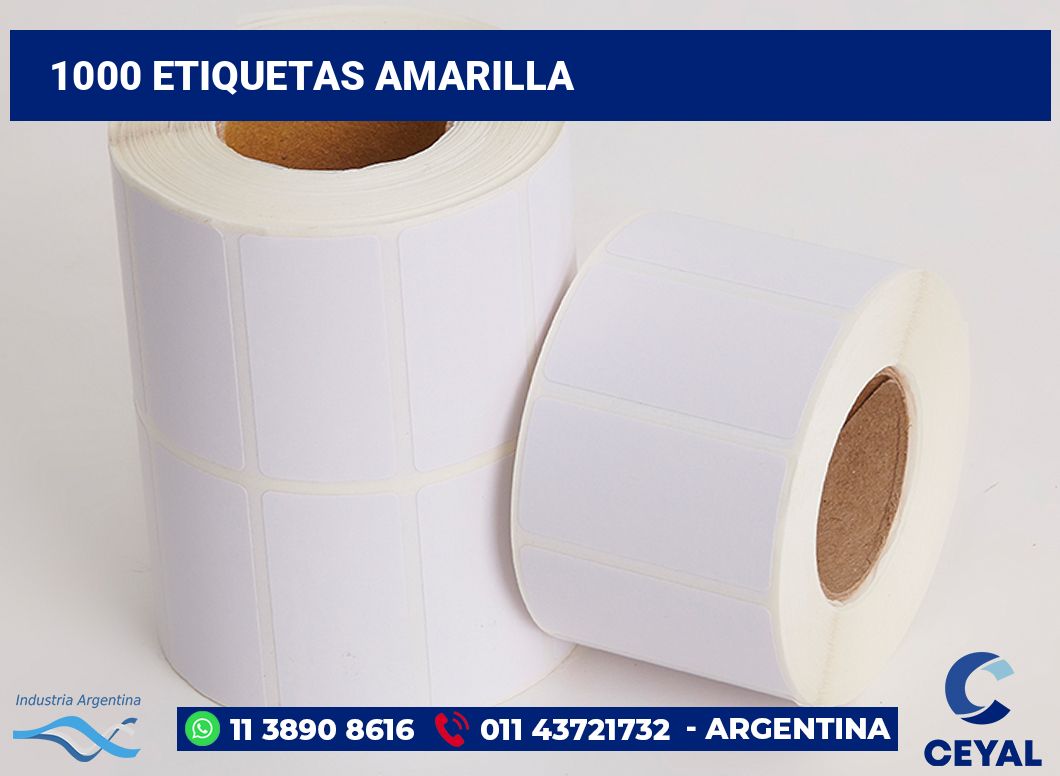 1000 Etiquetas amarilla