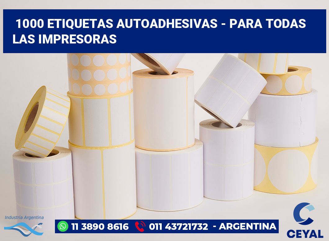 1000 Etiquetas autoadhesivas - para todas las impresoras