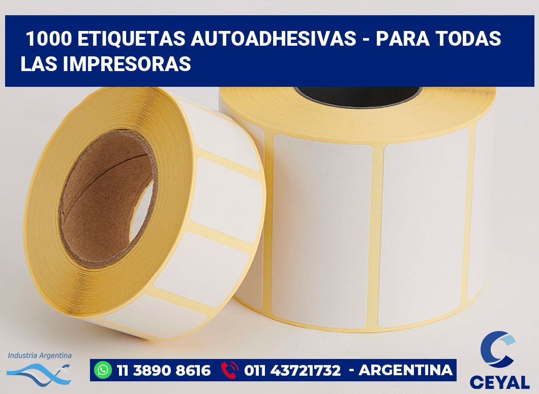 1000 Etiquetas autoadhesivas - para todas las impresoras