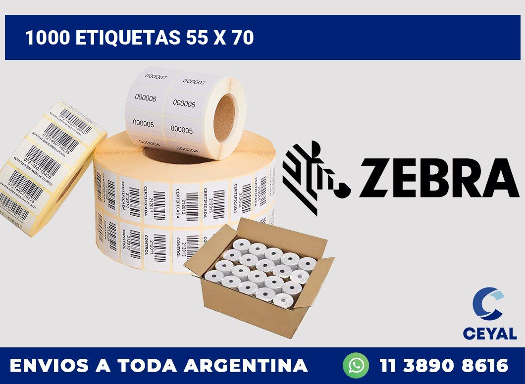 1000 etiquetas 55 x 70