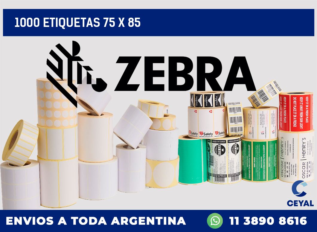 1000 etiquetas 75 x 85